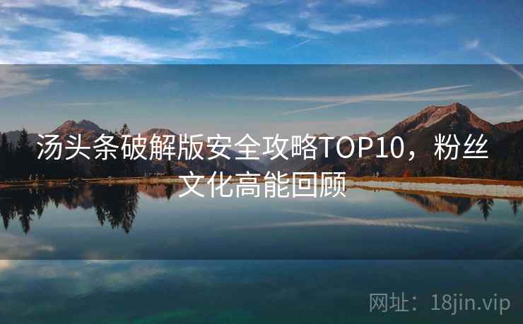 汤头条破解版安全攻略TOP10，粉丝文化高能回顾