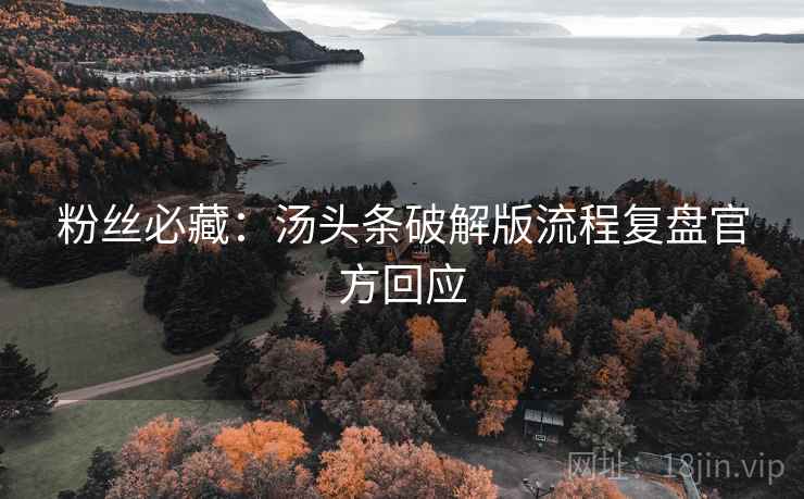 粉丝必藏:汤头条破解版流程复盘官方回应 粉丝必藏:汤头条破解版流程复盘官方回应