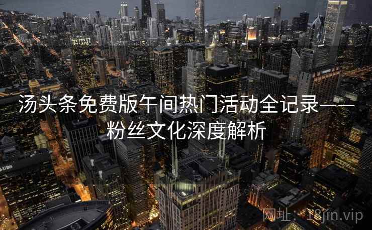 汤头条免费版午间热门活动全记录——粉丝文化深度解析