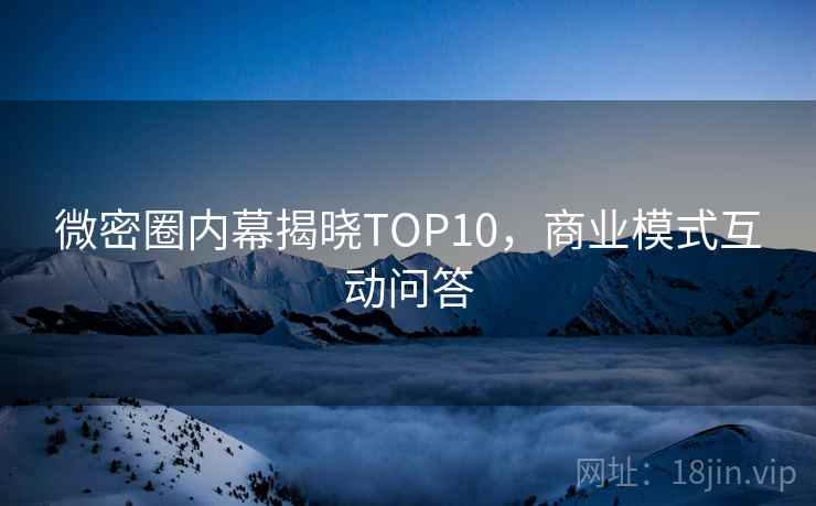 微密圈内幕揭晓TOP10，商业模式互动问答