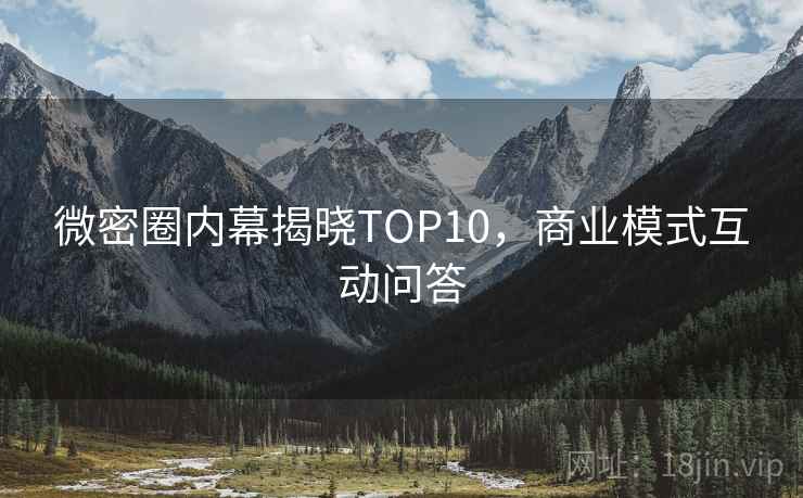 微密圈内幕揭晓TOP10，商业模式互动问答